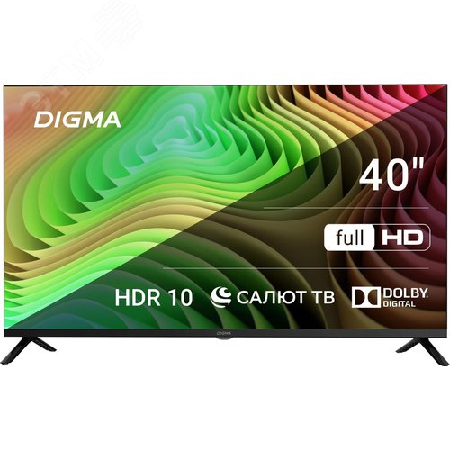Изображение товара Телевизор LED 40'' Салют ТВ Frameless Metal FULL HD 60Hz DVB-T DVB-T2 DVB-C DVB-S DVB-S2 USB WiFi Smart TV, черный (шт)