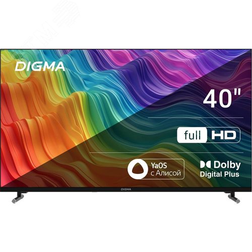 Изображение товара Телевизор LED 40'' Яндекс.ТВ Frameless Metal FULL HD 60Hz DVB-T DVB-T2 DVB-C DVB-S DVB-S2 USB WiFi Smart TV, черный (шт)