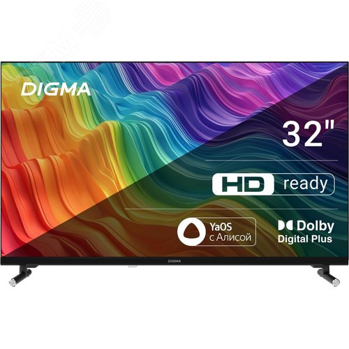 Изображение товара Телевизор LED 32'' Яндекс.ТВ Frameless Metal HD 60Hz DVB-T DVB-T2 DVB-C DVB-S DVB-S2 USB WiFi Smart TV (RUS), черный (шт)