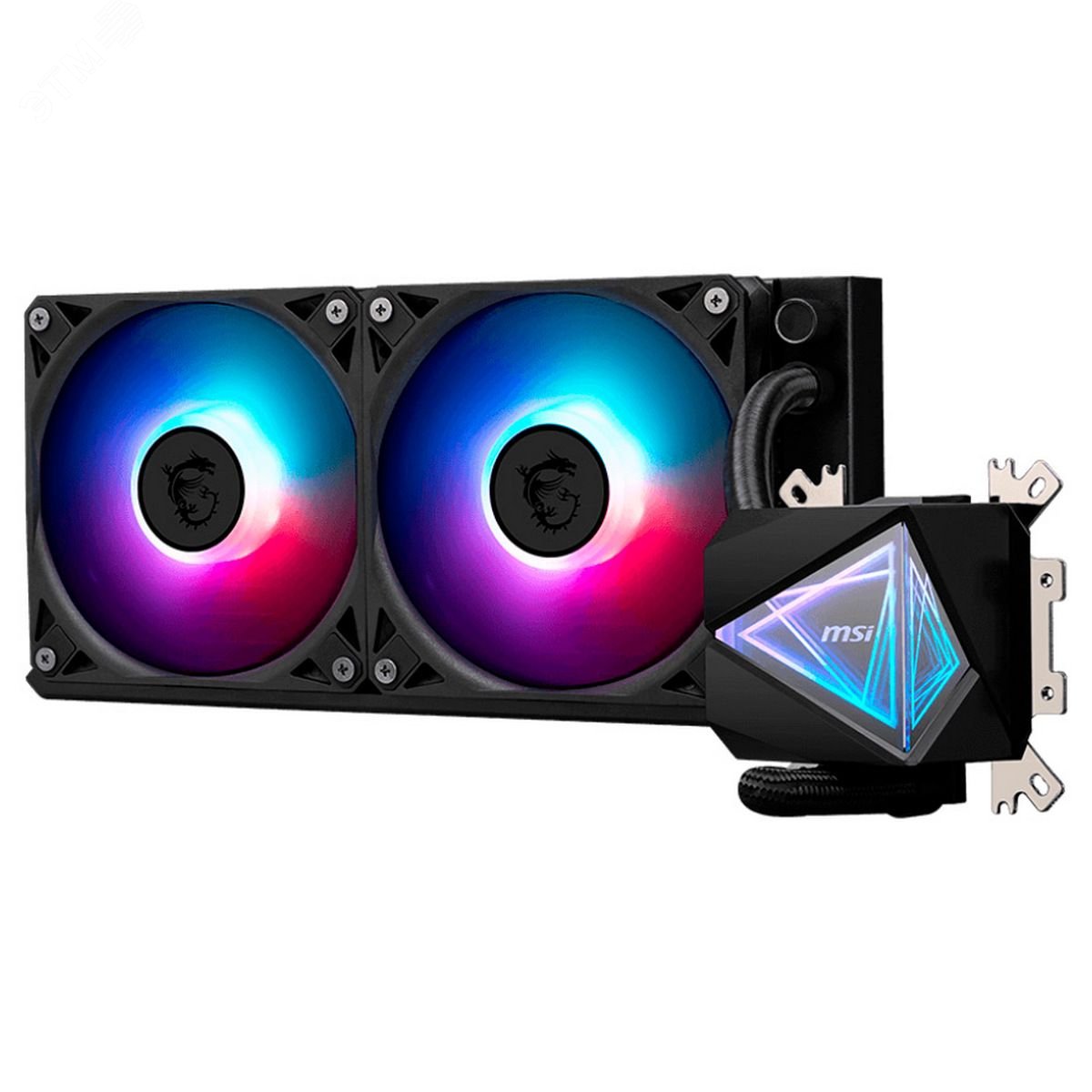 Изображение товара Система жидкостного охлаждения MAG CORELIQUID I240, 2 вентилятора нового поколения с RGB, RGB-блок (шт)