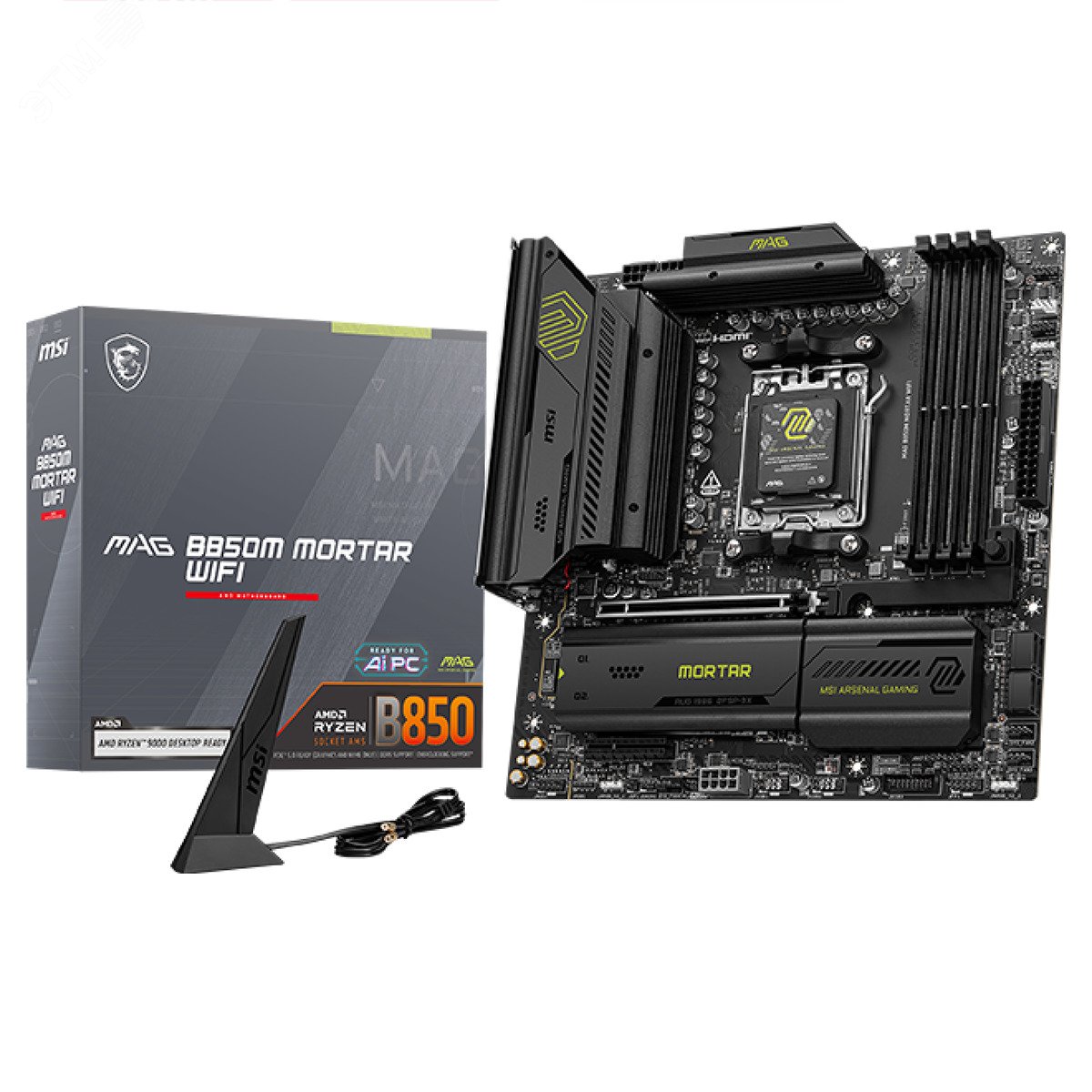 Изображение товара Материнская плата MAG B850M MORTAR WIFI, AMD B850, Micro ATX (шт)