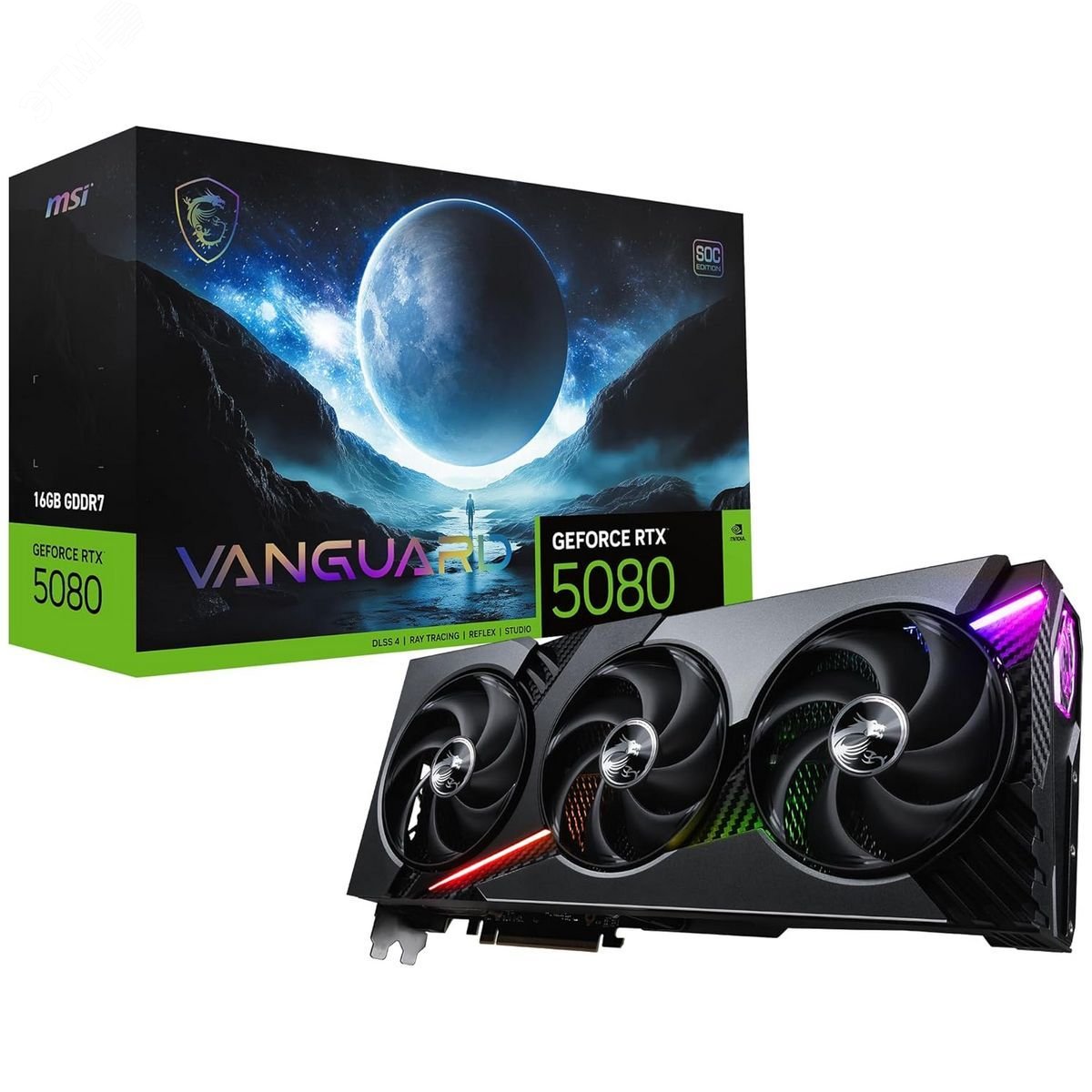 Изображение товара Видеокарта RTX5080 VANGUARD 16ГБ, NVIDIA GeForce RTX 5080, GDDR7, PCI-Express 5.0 (шт)