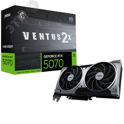 Изображение товара Видеокарта RTX5070 VENTUS 2X OC, 2FAN RTL, 12GB, GDDR7, PCI-Express 5.0 (шт)
