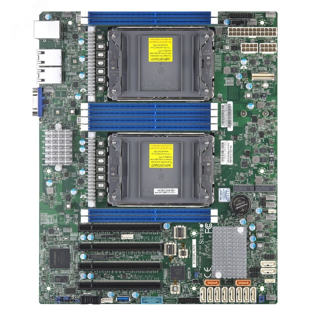 Изображение товара Материнская плата OEM ATX, 8 DDR4 DIMM, LGA4189, 2 М.2 PCI-E x4, 12 SATA3 6 Гб/с (шт)