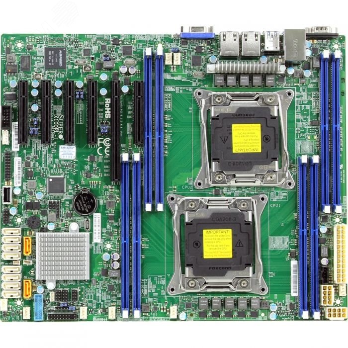 Изображение товара Материнская плата OEM ATX, DDR4 DIMM, LGA 2011, 10x SATA3 (шт)