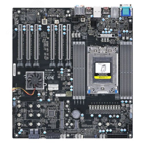 Изображение товара Материнская плата OEM E-ATX, 8 DDR4 DIMM, AMD WRX80, 4 М.2 PCI-E x4, 4 SATA3 6 Гб/с (шт)