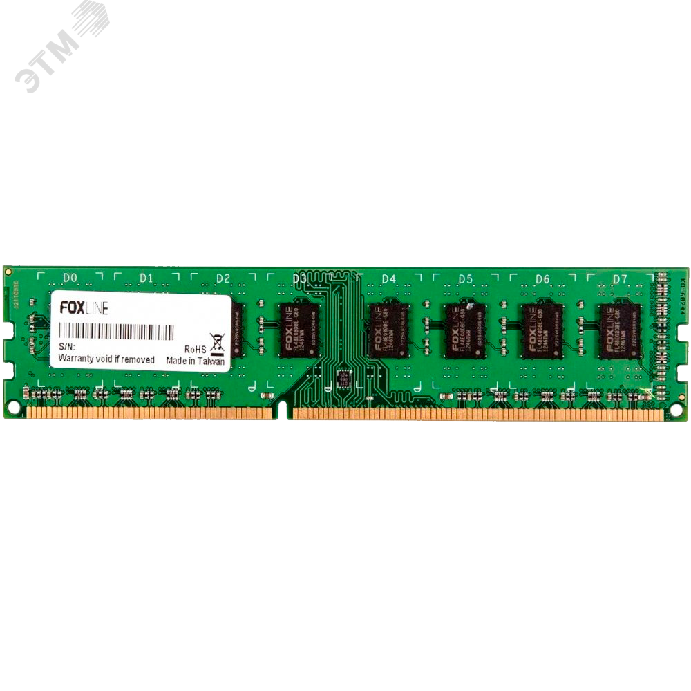 Изображение товара Модуль памяти Foxline 4ГБ, DDR3, DIMM, 1600 МГц, 12800 Мб/с (шт)