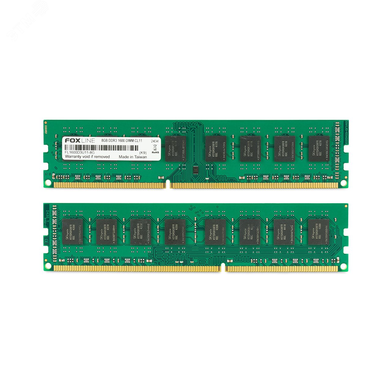 Изображение товара Модуль памяти Foxline 8ГБ, DDR3, DIMM, 1600 МГц, 12800 Мб/с (шт)