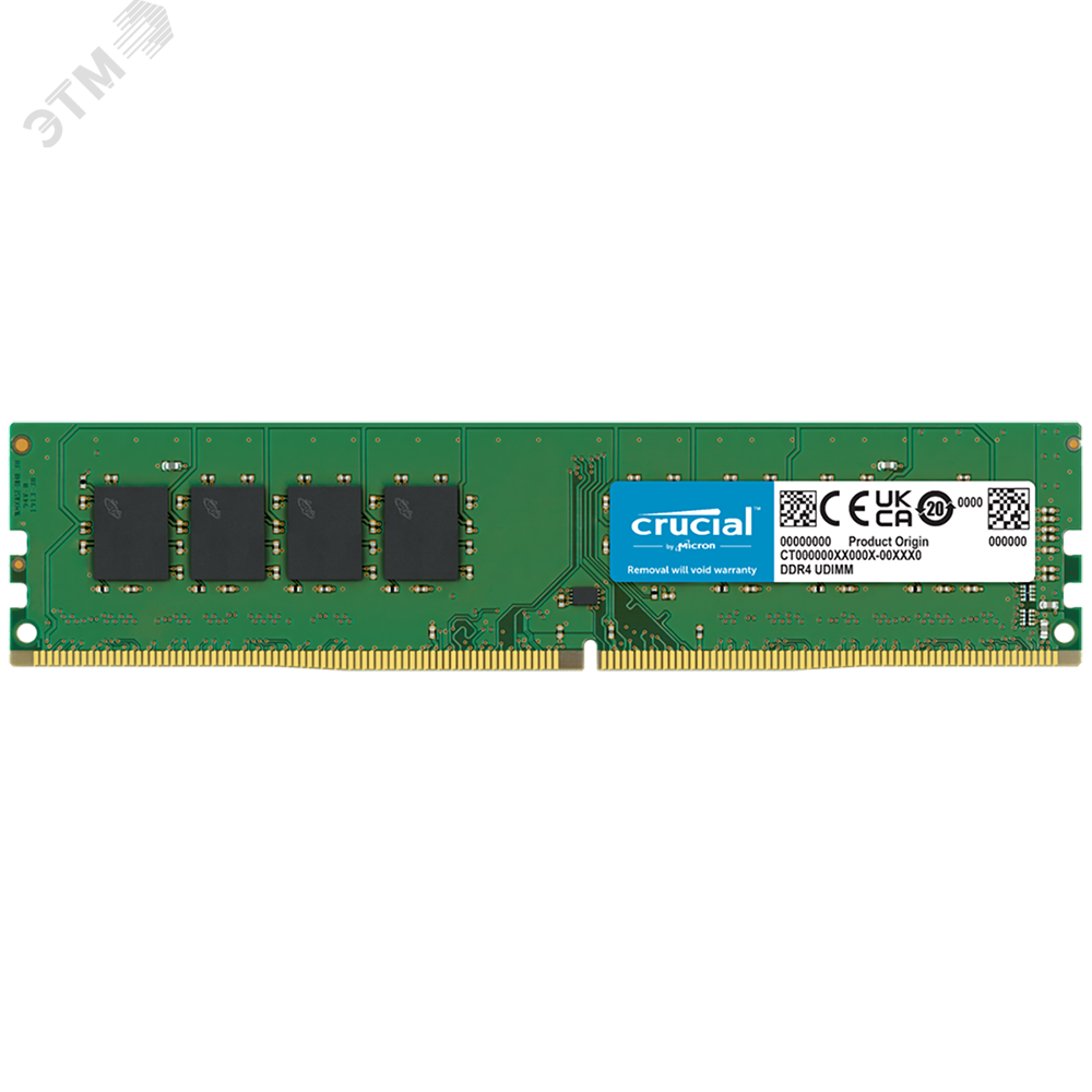 Изображение товара Модуль памяти 8GB DDR4 UDIMM 3200 МГц Crucial CB8GU3200
