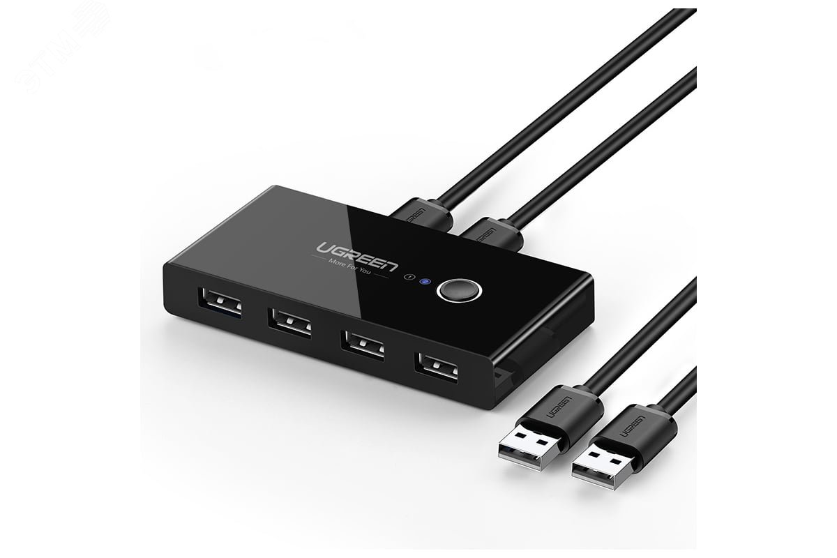 Изображение товара Разветвитель портов 4хUSB 2.0 с переключателем и светодиодами