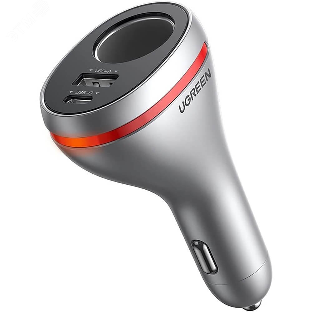 Изображение товара Автомобильное зарядное устройство QC+PD 24 Вт с расширенной розеткой (шт)