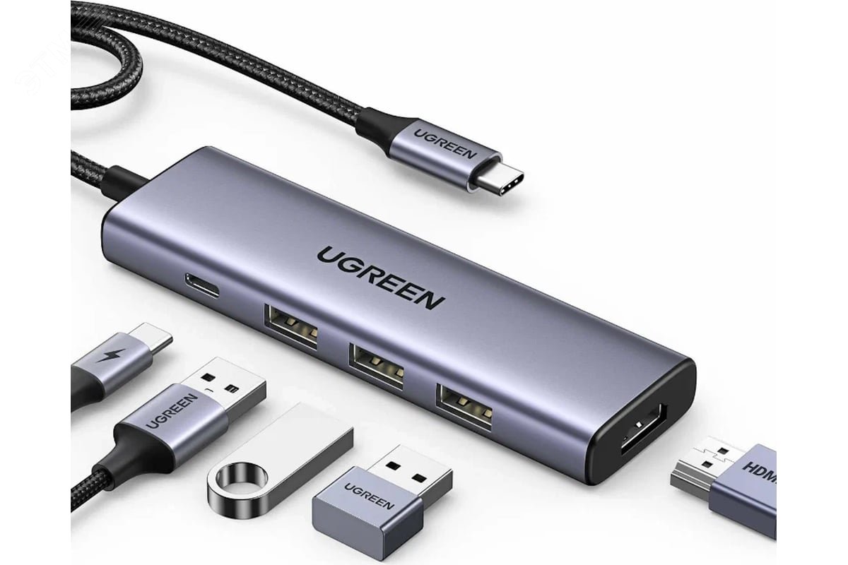 Изображение товара Хаб USB-C to HDMI с 3-х USB 3.0 портами и Power Delivery