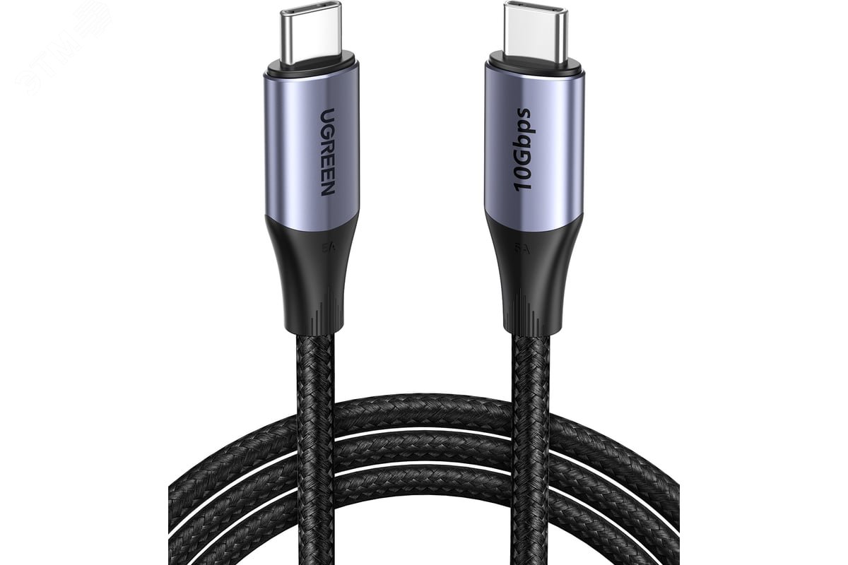 Изображение товара Кабель USB Type-C на USB A 2.0 0.5м с угловым коннектором черный UGREEN