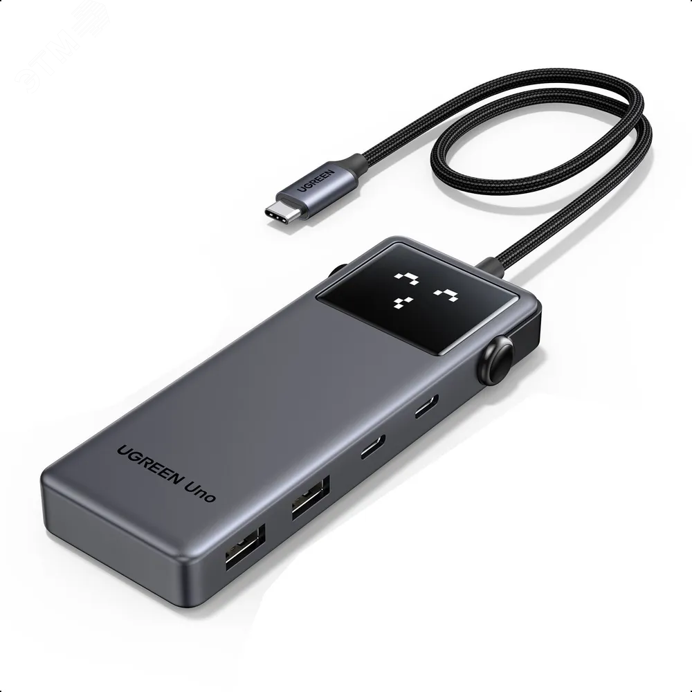 Изображение товара UGREEN CM888 UNO USB концентратор 6 в 1 HDMI 4K USB-C USB-A PD серый