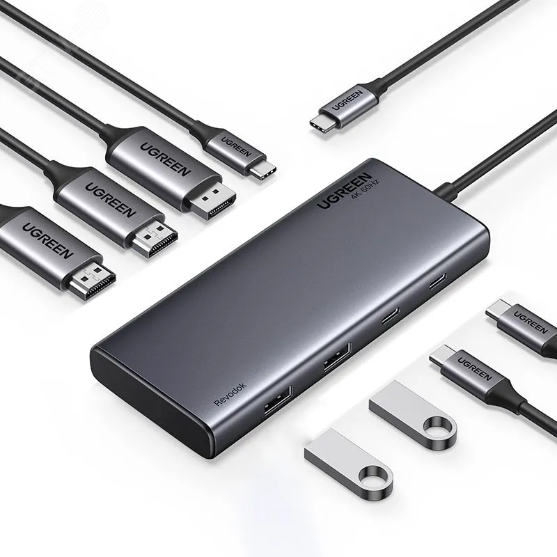 Изображение товара Универсальная USB-C док-станция 8 в 1 с 4K HDMI DisplayPort и Power Delivery