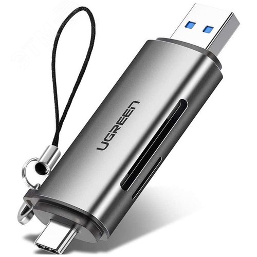 Изображение товара Картридер USB-C + USB-A 3.0 для карт памяти TF, SD (шт)