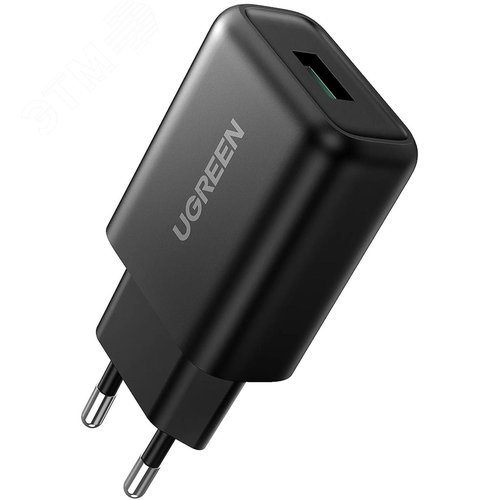 Изображение товара Зарядное устройство сетевое USB-A QC 3.0 18W Charger, черный (шт)