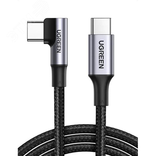 Изображение товара Кабель для зарядки и передачи данных USB-C 2.0 Male (90L) - USB-C 2.0 Male, 5A, 1м., черный (шт)