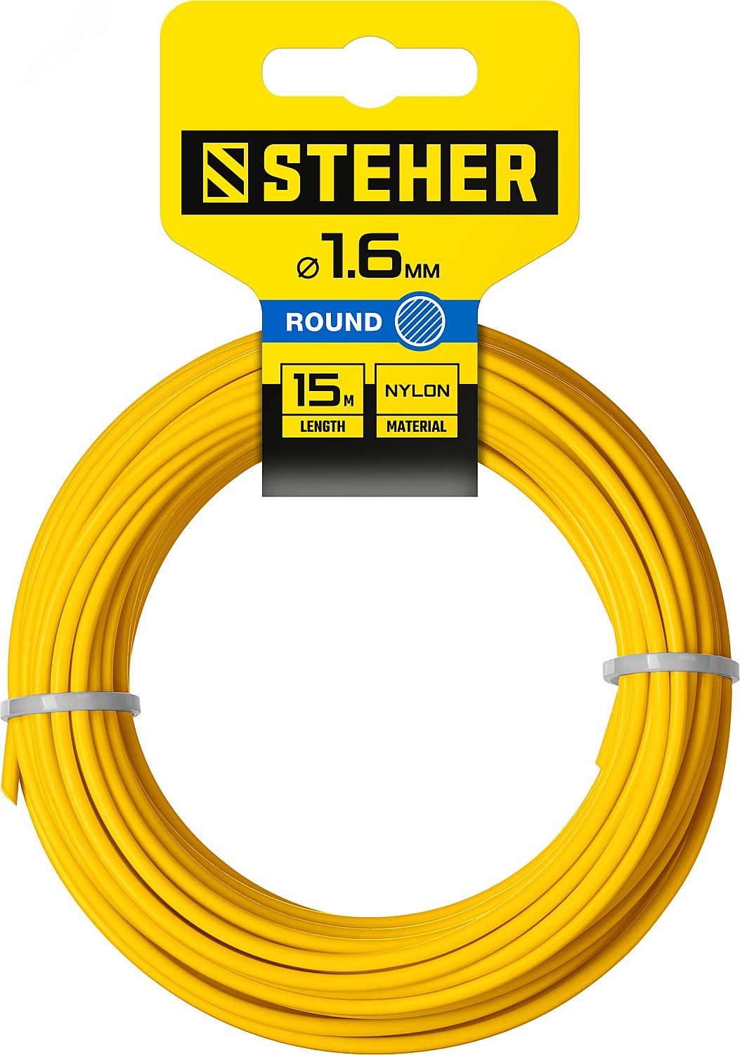 Изображение товара Леска для триммера круглая 1,6 мм 15 м износостойкая для садовых работ