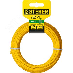 Изображение товара Леска для триммера витой квадрат 2.4 мм, 15 м (шт)