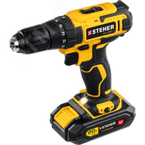 Изображение товара Дрель-шуруповерт 20 В, 40 Нм, 1 АКБ (2 Ач), кейс (шт)