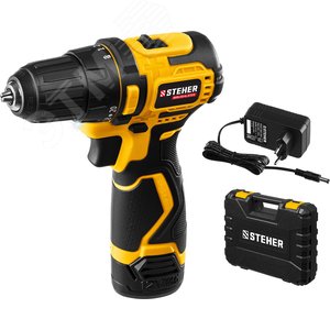 Изображение товара Дрель-шуруповерт бесщеточная 12 В, 35 Нм, 1 АКБ (2 Ач), кейс (шт)