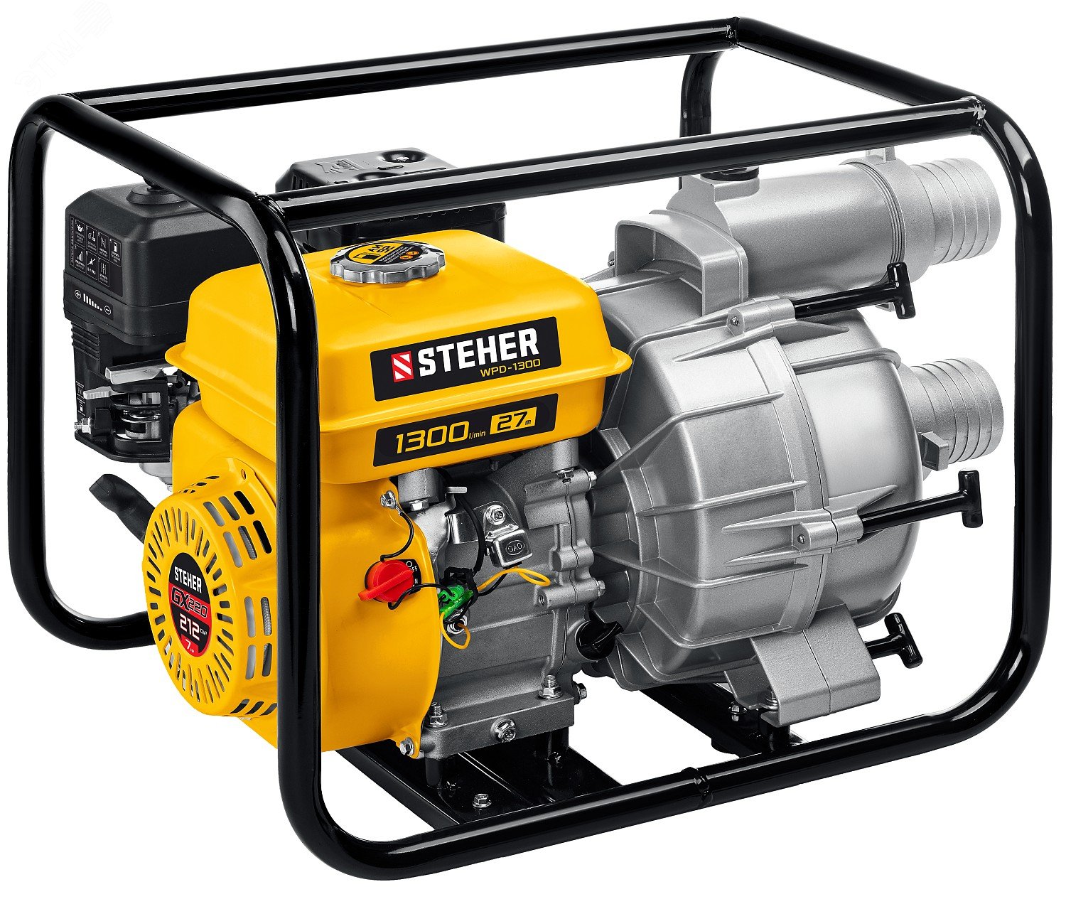 Изображение товара Мотопомпа бензиновая 1300 л/мин для грязной воды (шт)