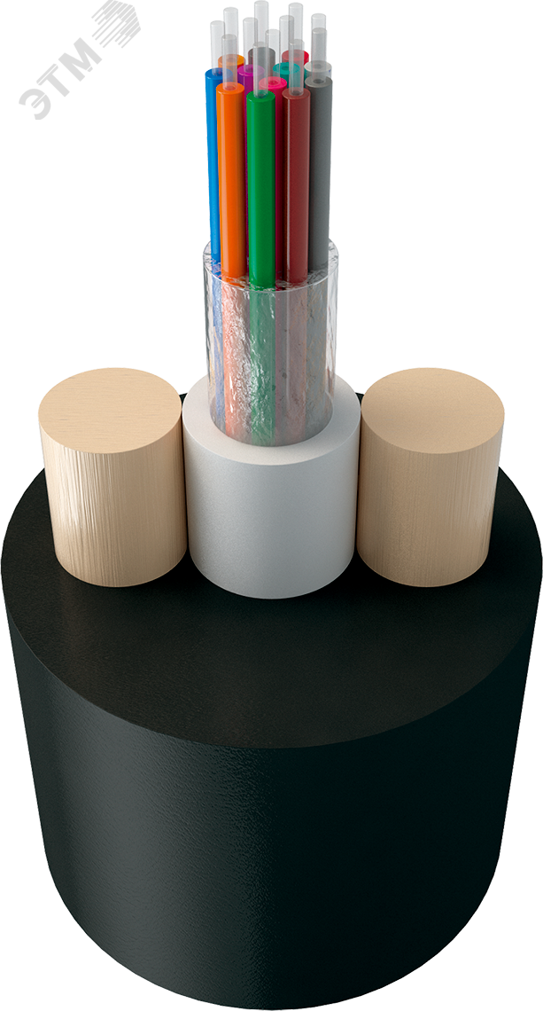 Изображение товара Кабель волоконно-оптический дроп круглый, усилен стеклопрутками, 8 волокон, SM 9/125, G.657.A1, полиэтилен, 3 кН (м)