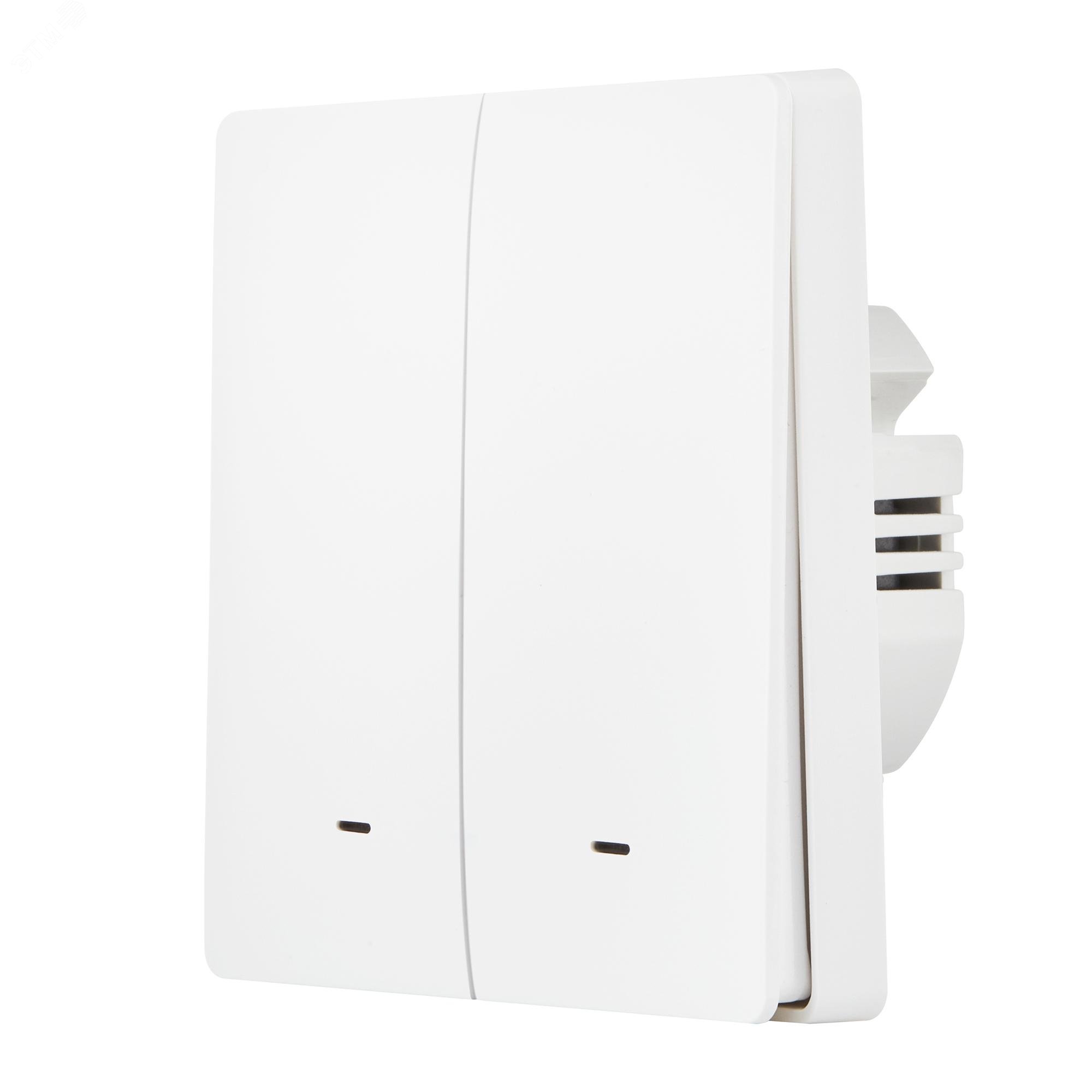 Изображение товара Выключатель HOMMYN настенный zigbee 2 клавиши (без нейтрали) SWZBNN02W (шт)