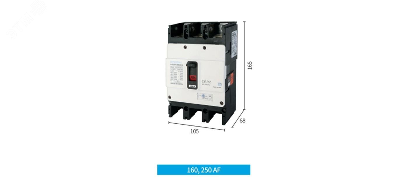 Изображение товара Автоматический выключатель HGM250L3PT4S0000C00200F 200А 55кА 3 полюса в литом корпусе