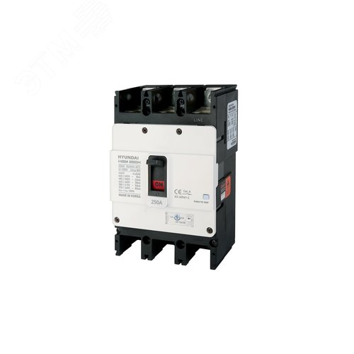 Изображение товара Автоматический выключатель в литом корпусе типа HGM, типоразмера 250AF, арт.HGM250L3PT4S0000C00160F (160А, 55кА, 3 полюса, регулируемый термомагнитный расцепитель, переднее подключение) (шт)