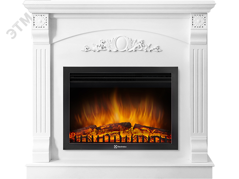 Изображение товара Портал для камина Barocco 30 шпон белый МДФ для электрических очагов