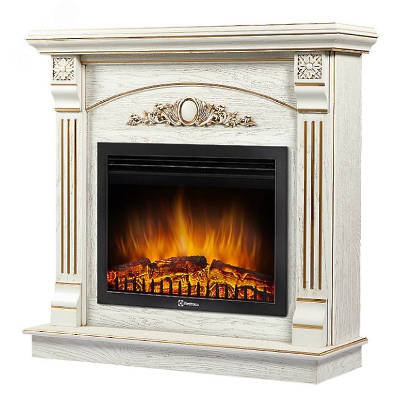 Изображение товара Портал для камина Barocco 30 белый дуб с золотой патиной МДФ Russia