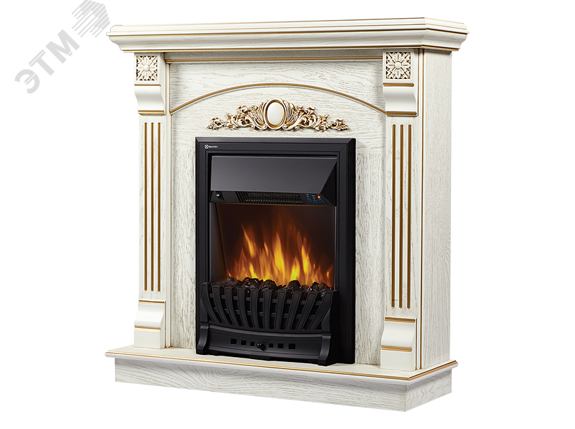 Изображение товара Портал для камина Barocco Classic белый дуб с золотой патиной Россия