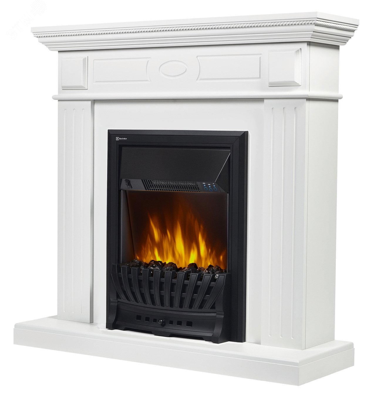 Изображение товара Портал для камина Bianco Classic шпон белый для электрического очага Electrolux