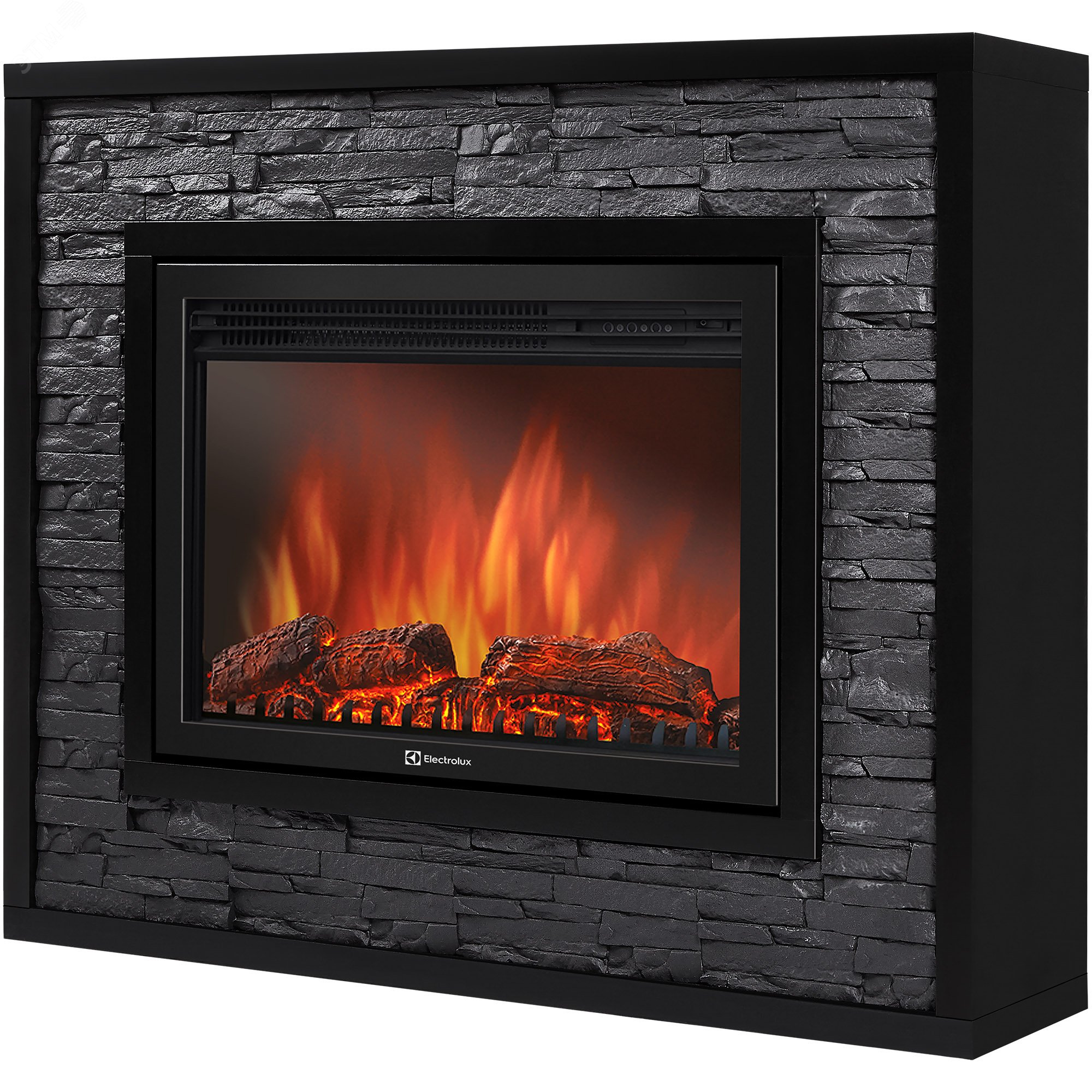 Изображение товара Портал для камина Loft 30 из черного сланца и черной эмали