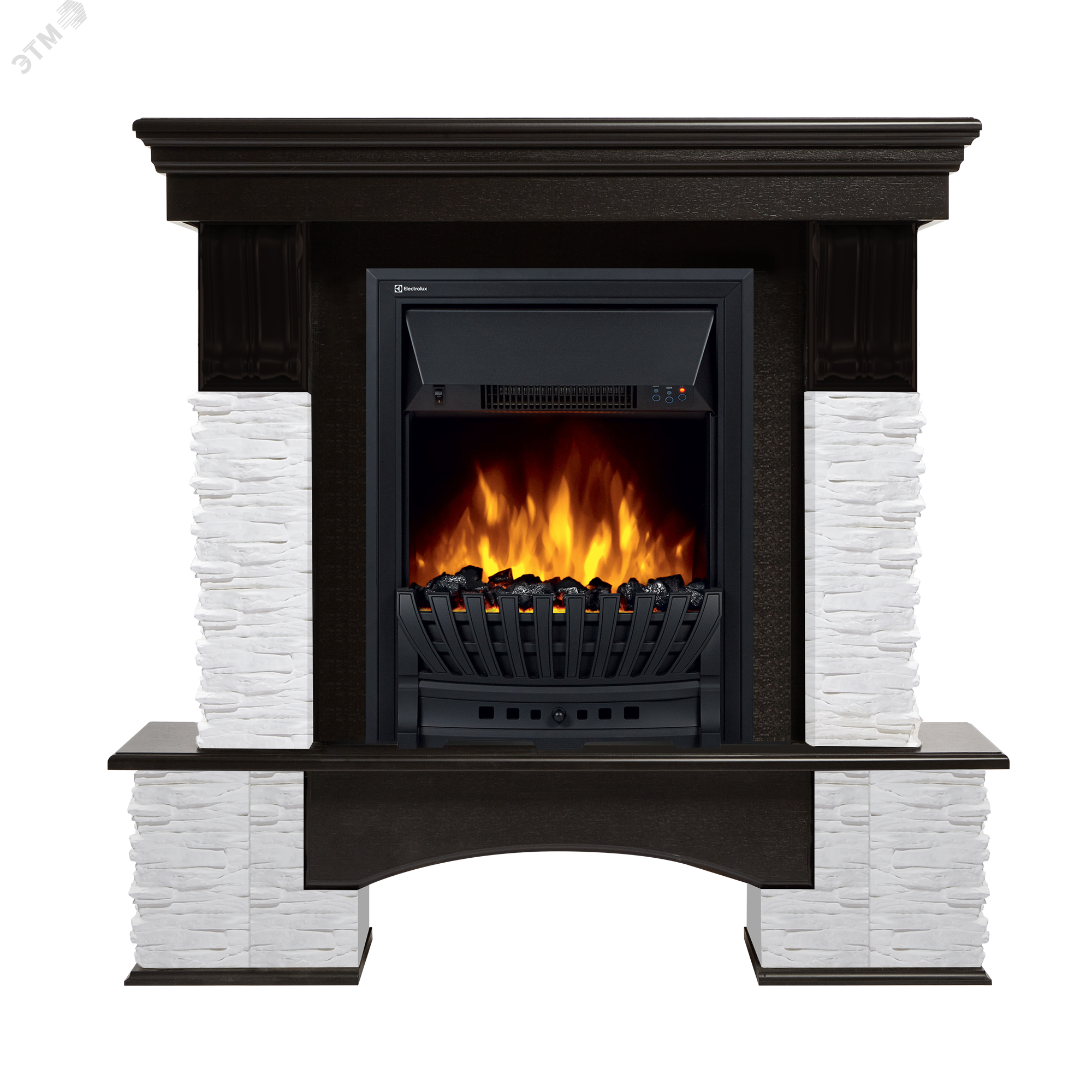 Изображение товара Портал для камина Pietra Nuovo Classic из сланца и шпон темный дуб