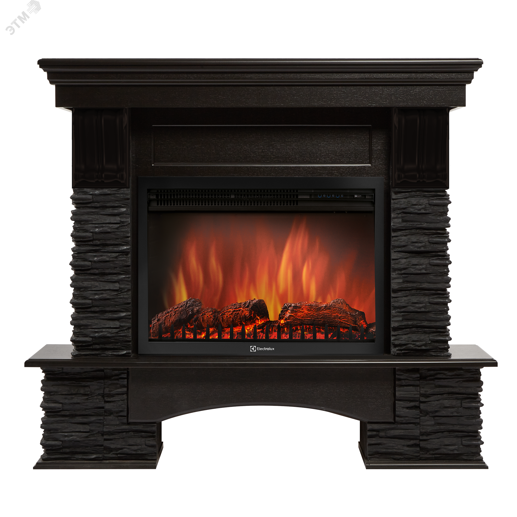 Изображение товара Портал для камина Pietra Nuovo 25 из камня сланец и шпона венге