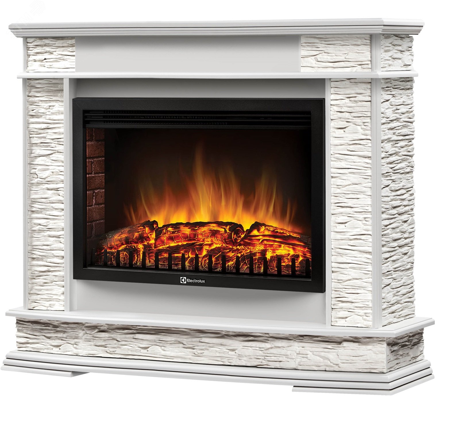 Изображение товара Портал для камина Scala 30 белый сланец и шпон белый дуб