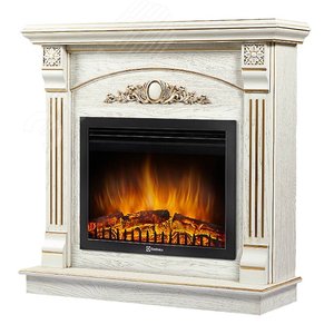 Изображение товара Портал для камина Barocco 25 шпон белый дуб с золотой патиной (шт)