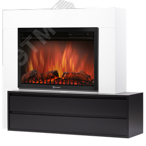 Изображение товара Портал для камина Combi 30 шпон белый с черной эмалью (шт)