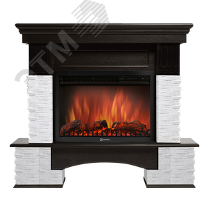 Изображение товара Портал для камина Pietra Nuovo 30 из камня белый сланец и шпон темный дуб (шт)