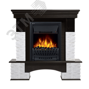 Изображение товара Портал для камина Pietra Nuovo Classic из камня белый сланец и шпон темный дуб (шт)