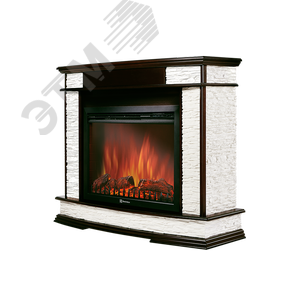 Изображение товара Портал для камина Scala 25 из камня белый сланец и шпон темный дуб (шт)