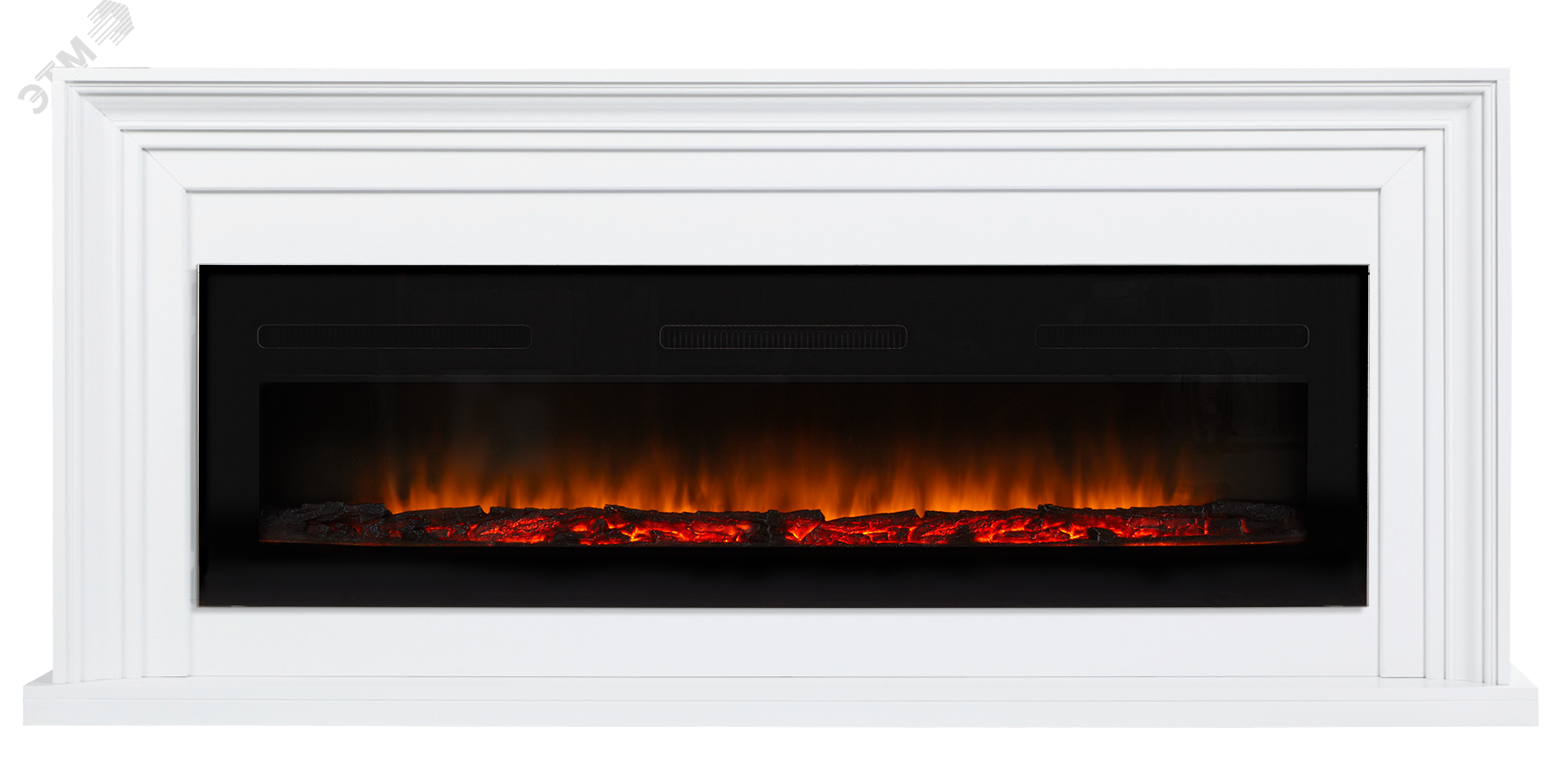 Изображение товара Портал для камина Stretto Long белый из МДФ для электрокаминов