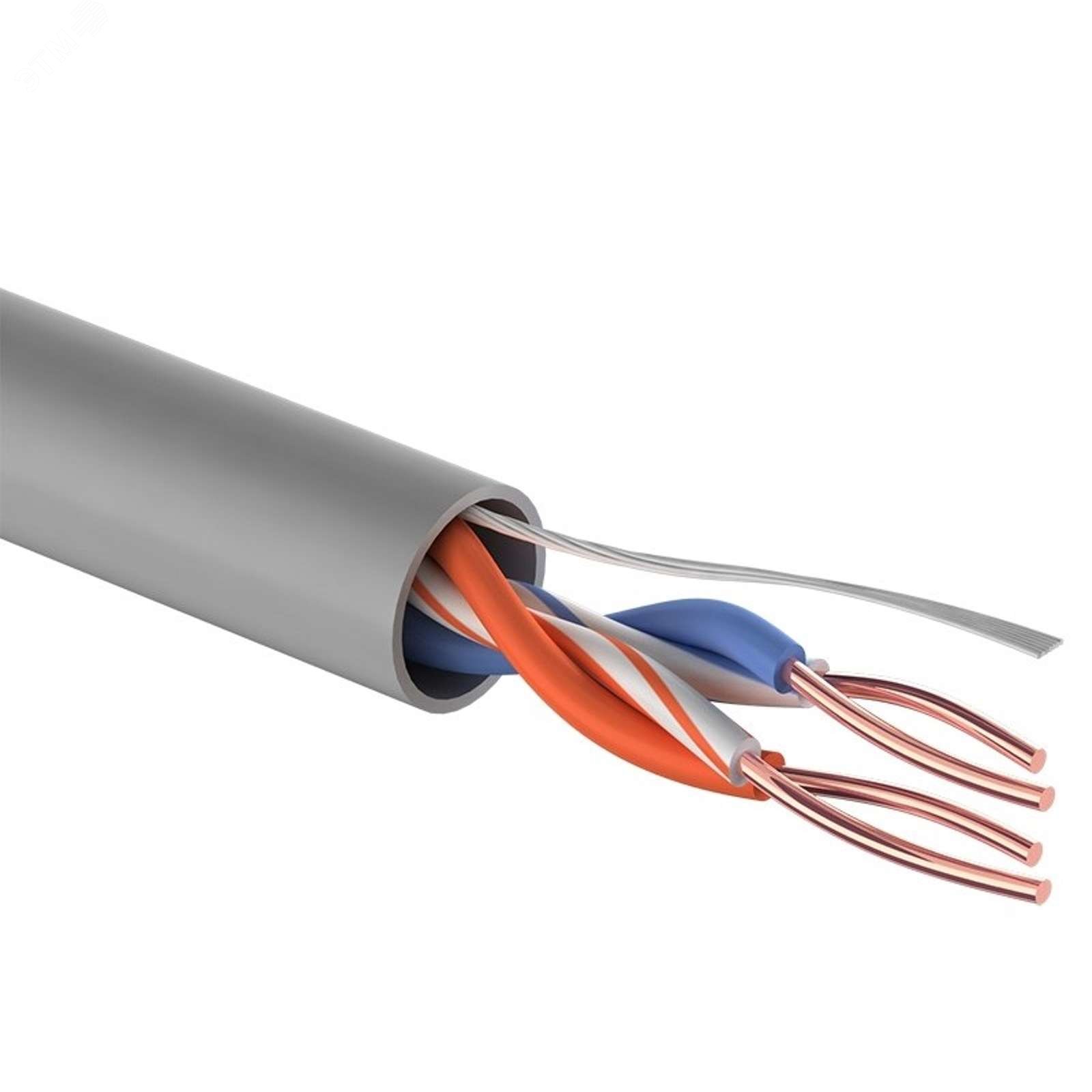 Изображение товара Витая пара U/UTP CAT5e 2PR 24AWG PVC IN, серый, 305 м (м)