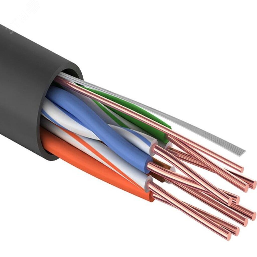 Изображение товара Витая пара U/UTP 4PR 24AWG CCA CAT5e PE OUT черный 305 м (м)