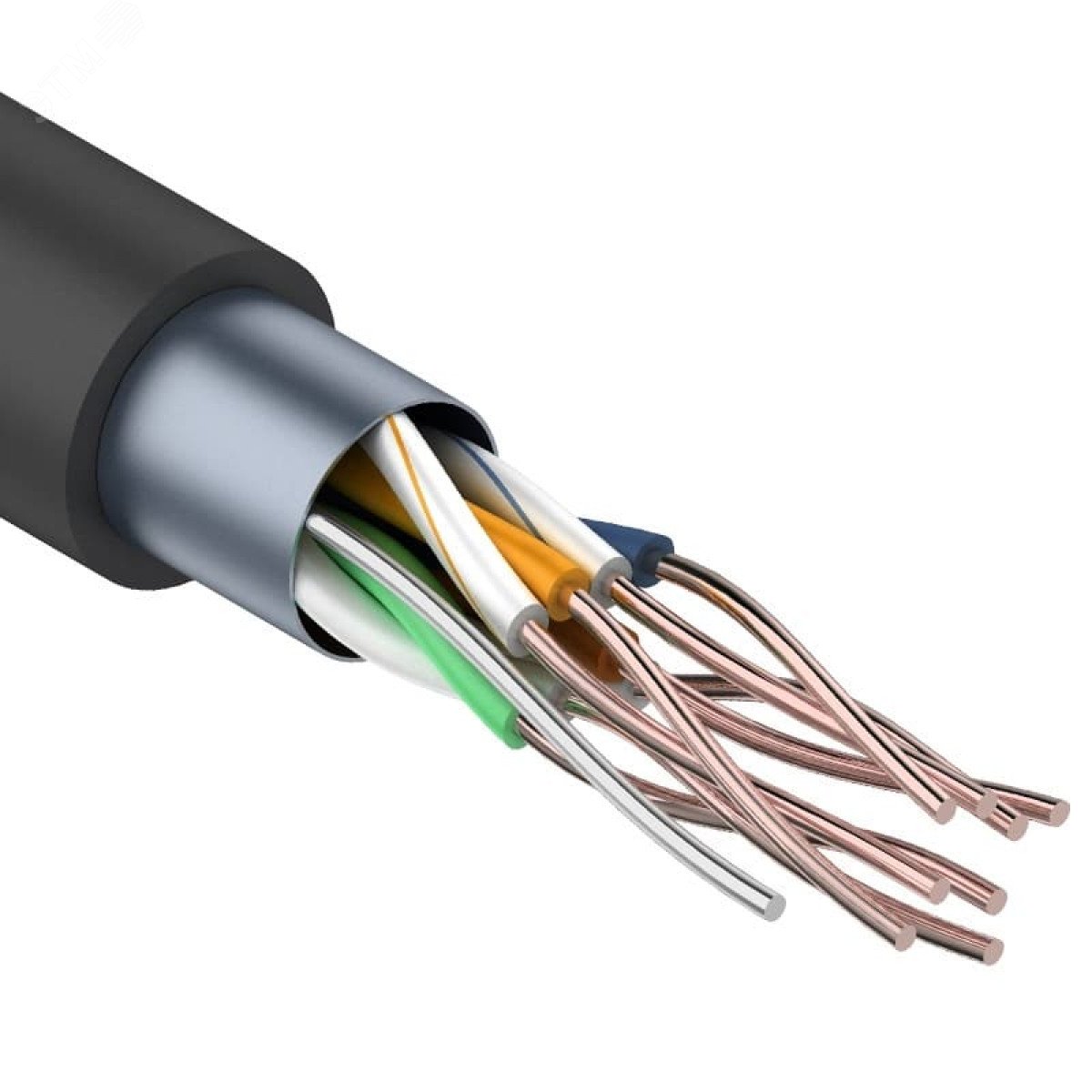 Изображение товара Витая пара F/UTP 4PR 24AWG CCA CAT5e PE OUT черный 305 м (м)