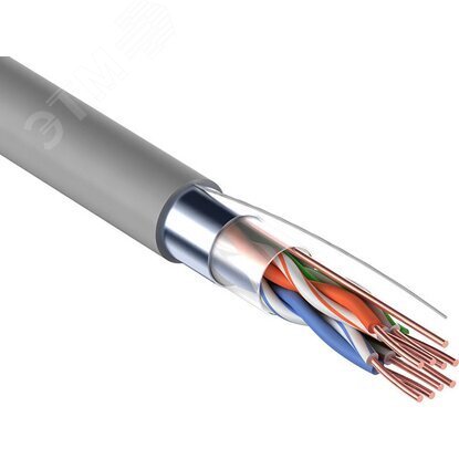 Изображение товара Витая пара F/UTP 4PR 24AWG CAT5е SOLID PVC IN серый 305 м (м)