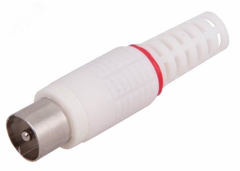 Изображение товара Разъем штекер TV без пайки белый (шт)